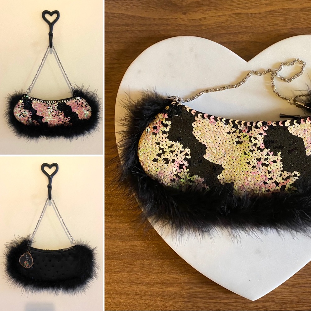 Sequins & Faux Fur Purse
